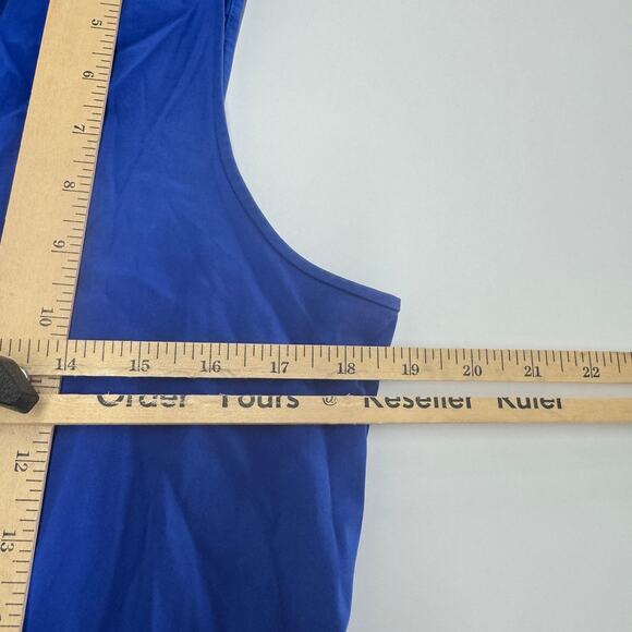 Theory Top Womens Large Blue Trisama Collared Button Down Blouse Cotton Blend - Picture 8 of 8